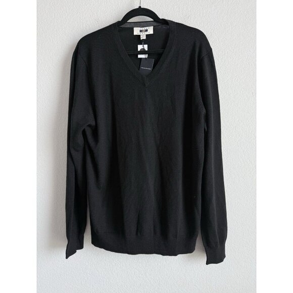 Joseph Abboud Men’s Modern Fit V-Neck Black 100% Merino Wool Sweater Size XL NWT - Picture 3 of 10
